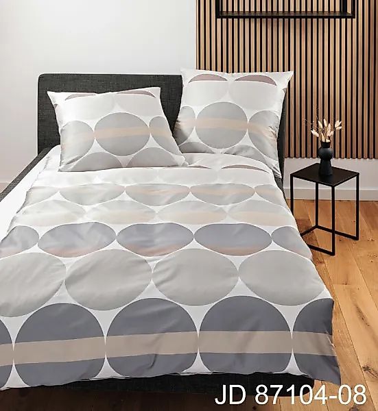 Janine Janine Mako-Satin Bettwäsche J. D. 87104 grau sand Größe:  155x200 c günstig online kaufen