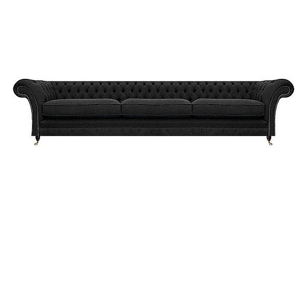 JVmoebel Chesterfield-Sofa Designer Möbel Schwarz Sofagarnitur 3tlg Wohnzim günstig online kaufen