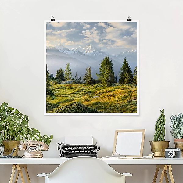 Poster Natur & Landschaft - Quadrat Émosson Wallis Schweiz günstig online kaufen