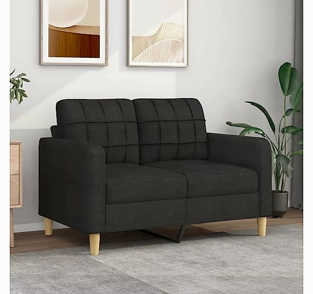 vidaXL Sofa 2-Sitzer-Sofa Schwarz 120 cm Stoff Couch günstig online kaufen