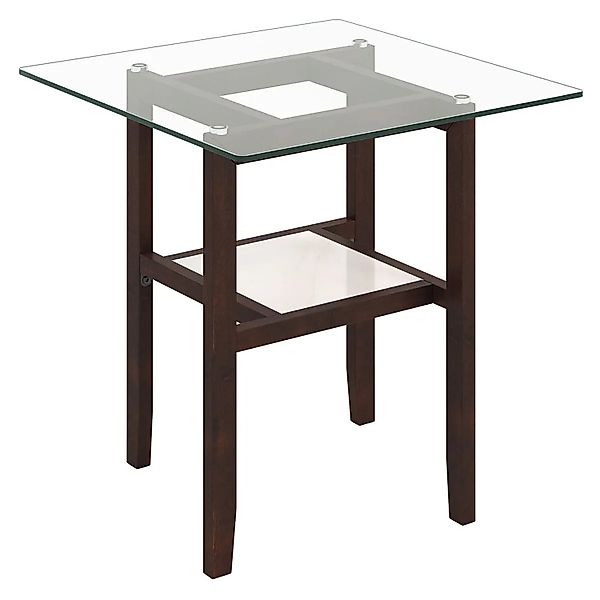 Costway Couchtisch Aus Glas 2-Stöckiger Beistelltisch 61 x 61 x 62 cm günstig online kaufen
