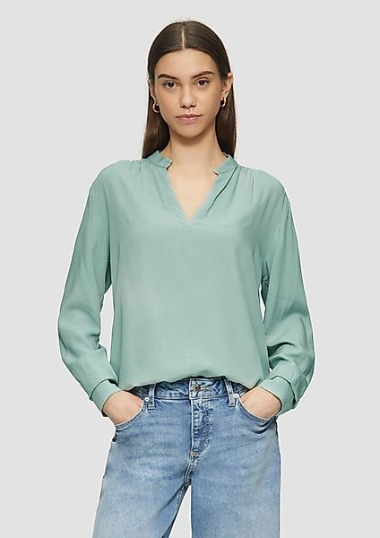 QS Langarmbluse Viskosebluse mit Smok-Detail an günstig online kaufen