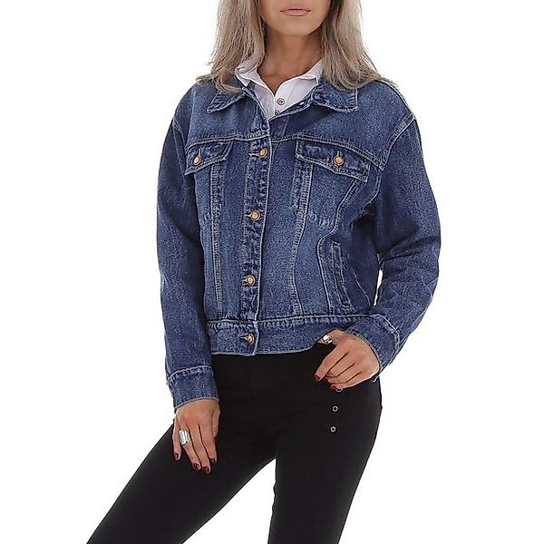 Ital-Design Jeansjacke Damen Freizeit Used-Look Jeansjacke in Blau günstig online kaufen