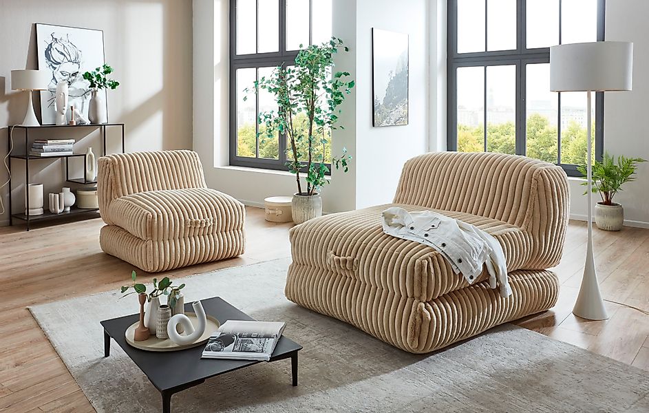 INOSIGN XXL-Sessel Pia, Loungesessel in Megacord, 2 Größen, Schlaffunktion günstig online kaufen