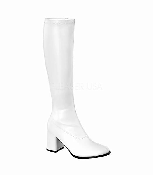 Retro Stiefel GOGO-300 - PU Weiß (Schuhgröße: EUR 35) günstig online kaufen