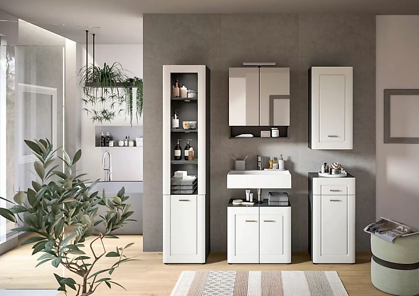 INOSIGN Badezimmerspiegelschrank Jarvi (1-St) Badmöbel, 2 Türen, 1 offenes günstig online kaufen