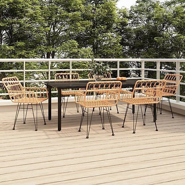 Vidaxl 7-tlg. Garten-essgruppe Poly Rattan günstig online kaufen