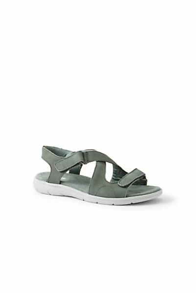 Komfort-Sandalen aus Veloursleder, Damen, Größe: 37.5 Weit, Grün, by Lands' günstig online kaufen