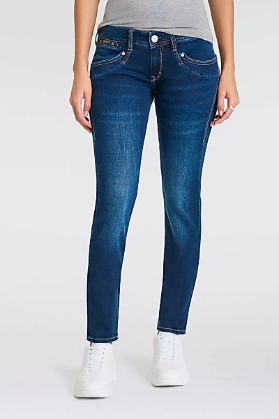 Herrlicher Slim-fit-Jeans "Piper Slim Organic Denim", mit Logoknöpfen an de günstig online kaufen