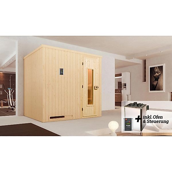 Weka Elementsauna Halmstad 2 Sparset 7,5 kW OS Holztür günstig online kaufen