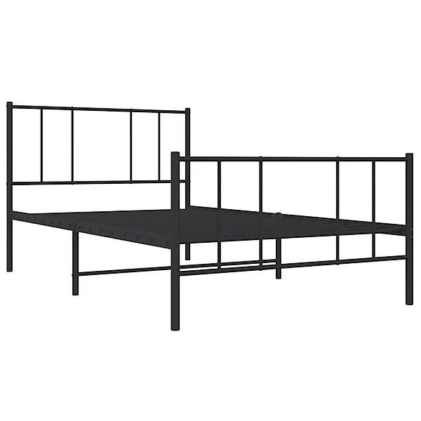 vidaXL Bettgestell mit Kopf- und Fußteil Metall Schwarz 107x203 cm 352494 günstig online kaufen