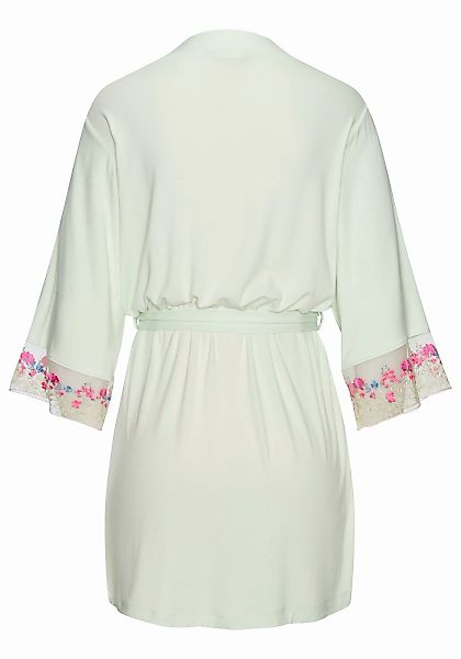 LASCANA Kimono, Kurzform, Viskose, Kimono-Kragen, Gürtel, mit schönen Spitz günstig online kaufen