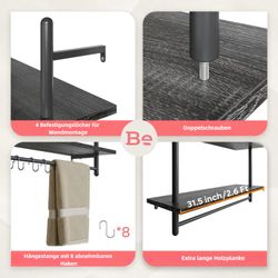 Bestier Wandregal Wandboard Holz, Küchenregal, Wandregal günstig online kaufen