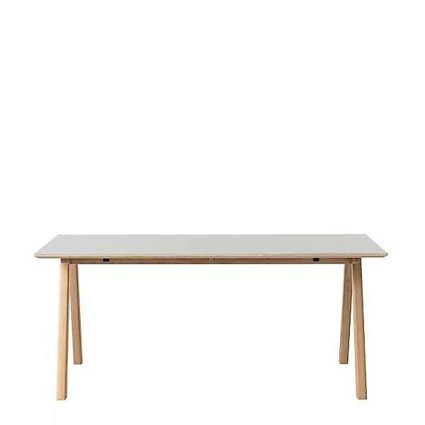 Esszimmer Tisch in Eiche Bianco und Hellgrau Skandi Design günstig online kaufen