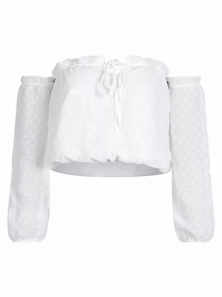 Freshlions Dirndlbluse Schulterfreie Bluse in weiß - L Rüschen, keine Angab günstig online kaufen