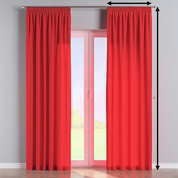 Gefütterter Vorhang mit Kräuselband, rot, Loneta (133-43) günstig online kaufen