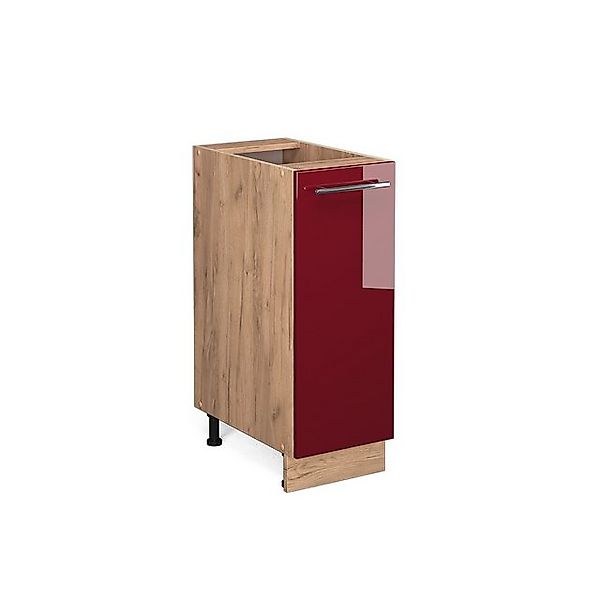 Vicco Apothekerschrank Fame-Line Bordeaux Hochglanz/Goldkraft Eiche 30 cm o günstig online kaufen