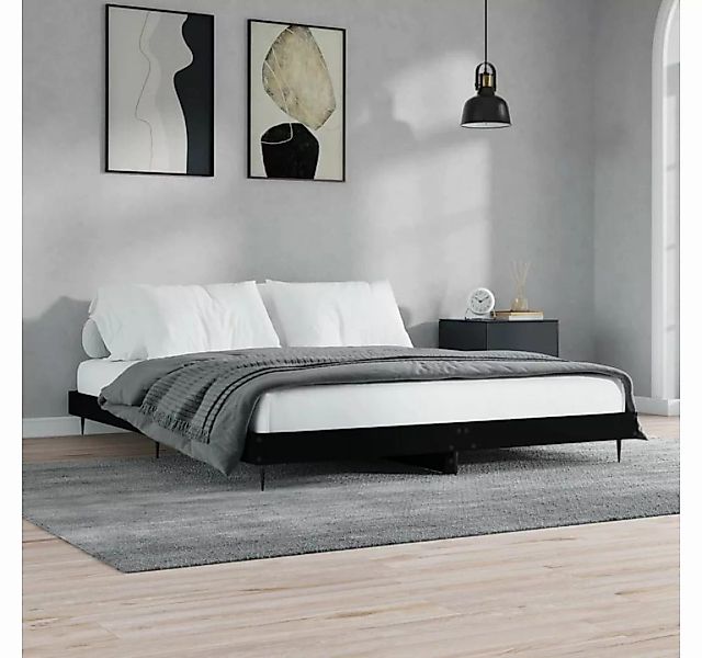 furnicato Bett Bettgestell Schwarz 200x200 cm Holzwerkstoff günstig online kaufen