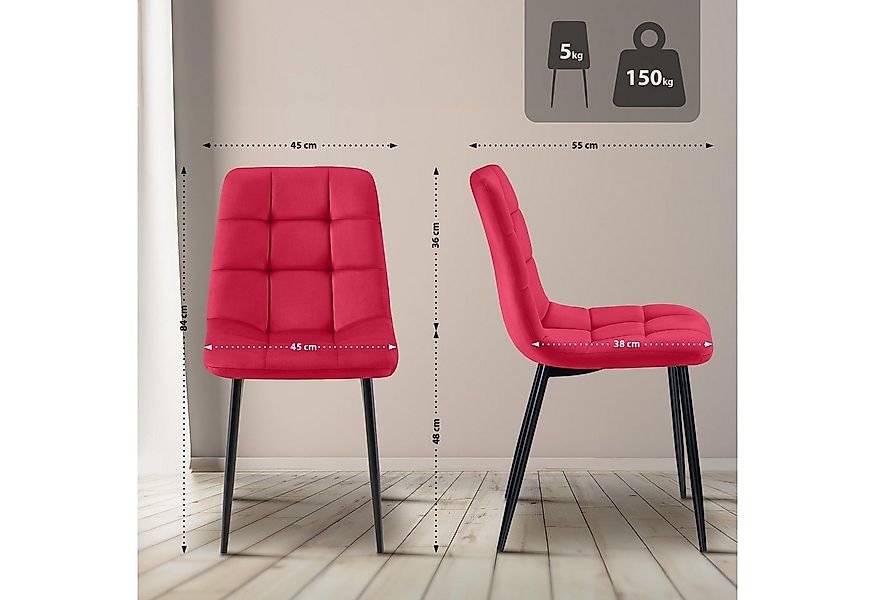 CLP Esszimmerstuhl Antibes (1er, 1 St), Polsterung mit Samt-Bezug, Metallge günstig online kaufen