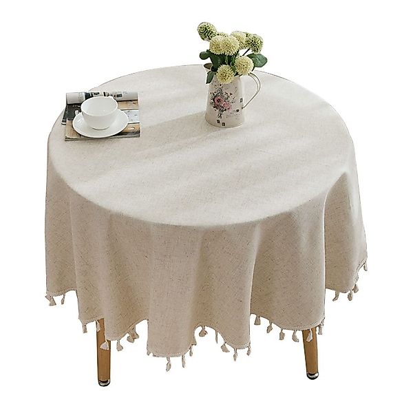 NUODWELL Tischdecke Tischdecke Rund mit Quaste,Abwaschbar günstig online kaufen