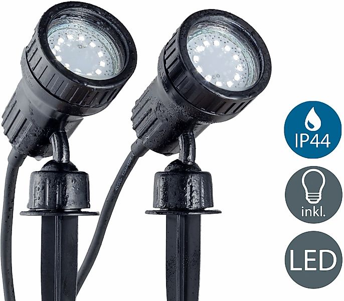 B.K.Licht LED Gartenleuchte "Nima", 2 flammig, Leuchtmittel GU10  Leuchtmit günstig online kaufen