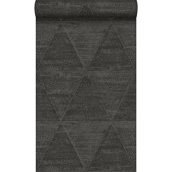 Origin Luxury Wallcoverings Tapete Verwitterte Metalldreiecke Schwarz 53 Cm günstig online kaufen