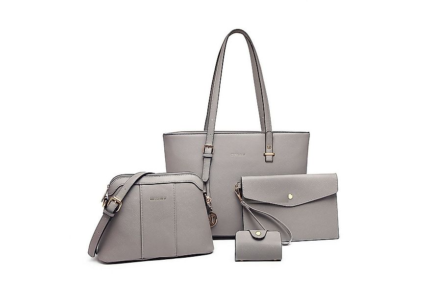 Miss Lulu Handtasche Damen Henkeltaschen Umhängetasche Schultertasche 4 Pcs günstig online kaufen