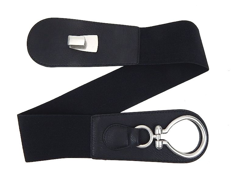Ella Jonte Stretchgürtel schwarz silber Kunstleder elastisch 75-90 cm günstig online kaufen