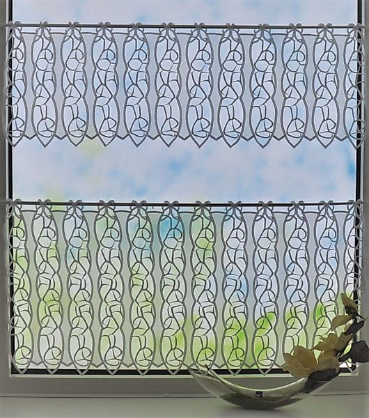 Stickereien Plauen Scheibengardine "Rom" Stangendurchzug 1 Stk. tlg. günstig online kaufen