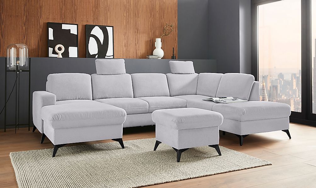 Home affaire Wohnlandschaft »Lolland U-Form« Wahlweise mit Bettfunktion und günstig online kaufen