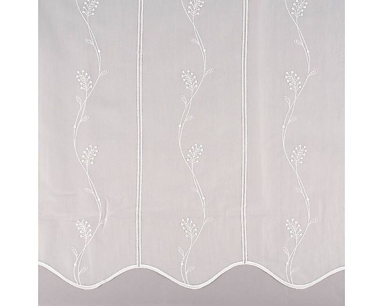 SCHÖNER LEBEN. Meterware Scheibengardine nähfrei Stickerei Blütenranken ecr günstig online kaufen