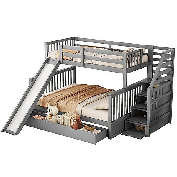 OKWISH Etagenbett Etagenbett mit Schubladen, Kinderbett Einzelbett Funktion günstig online kaufen