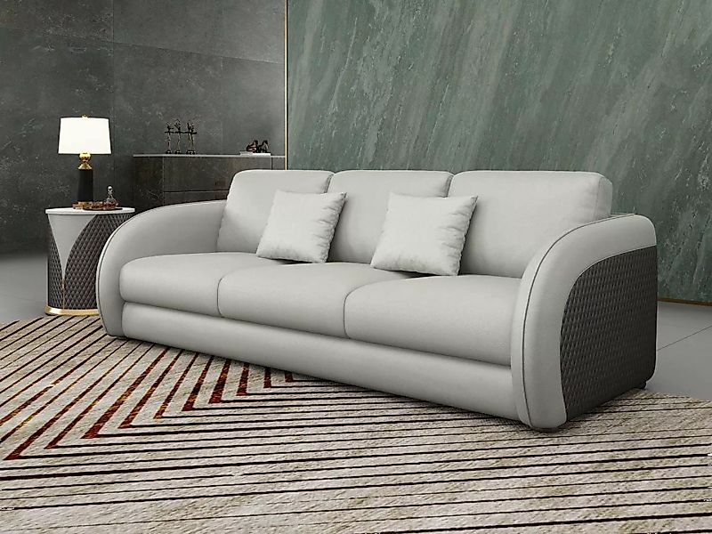 Xlmoebel Sofa Italienisches Stil Drei-Sitzer Sofa in modernem Design aus Le günstig online kaufen