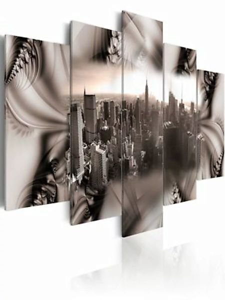 artgeist Wandbild Stadt aus Stahl schwarz/weiß Gr. 200 x 100 günstig online kaufen