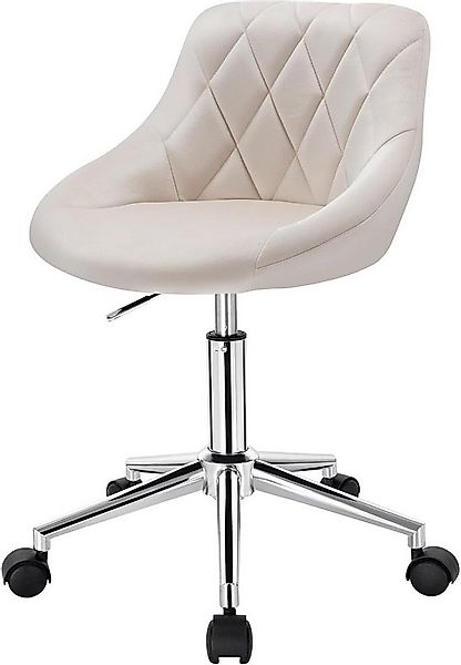 EUGAD Schreibtischstuhl (1 St), Bürohocker mit Rollen, Samt, höhenverstellb günstig online kaufen