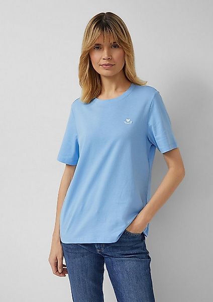 s.Oliver Kurzarmshirt T-Shirt Jersey-T-Shirt im Regular Fit mit Herz-Sticke günstig online kaufen