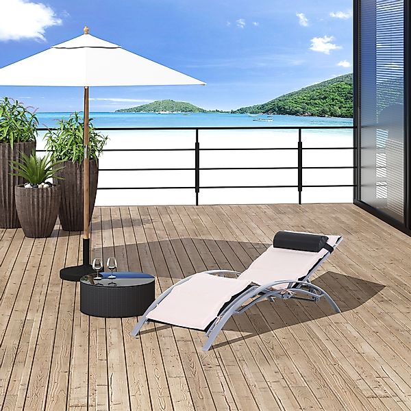 Outsunny Sonnenliege Gartenliege Relaxsessel verstellbar 170 x 64 x 82 cm A günstig online kaufen
