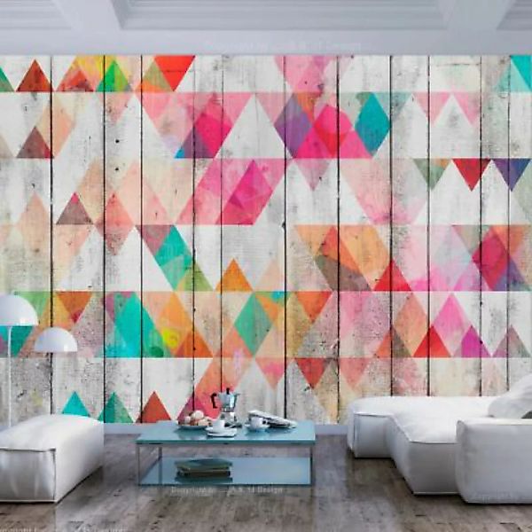 artgeist Fototapete Rainbow Triangles mehrfarbig Gr. 250 x 175 günstig online kaufen