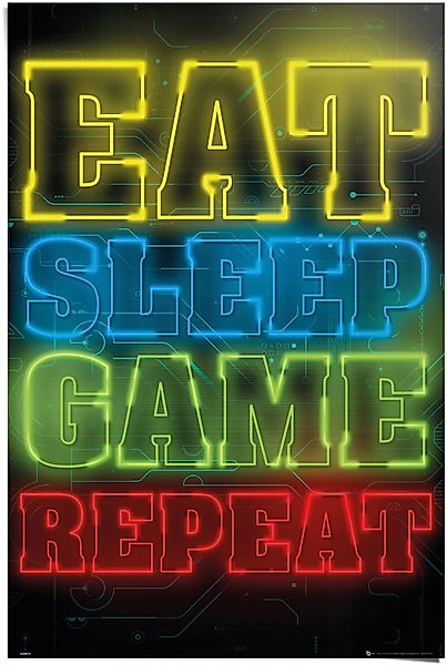 Reinders Poster "Poster Zocken Eat sleep game repeat", Spiele, (1 St.) günstig online kaufen