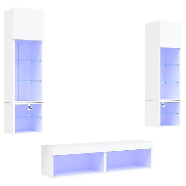 vidaXL TV-Wand 6-tlg. Wohnwand mit LED-Beleuchtung günstig online kaufen
