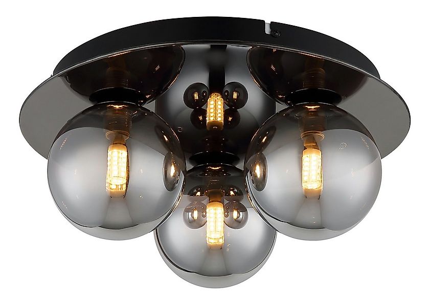 OTTO home Deckenleuchte Amellia, ohne Leuchtmittel, Glas Rauchfarben, Durch günstig online kaufen