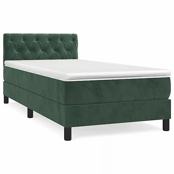 vidaXL Boxspringbett mit Matratze Dunkelgrün 80x200 cm Samt1537796 günstig online kaufen
