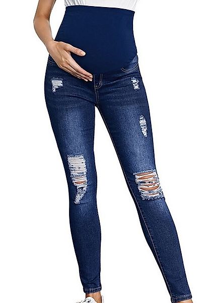 CHENIN Umstandsjeans Zerrissene Jeans zur Bauchkontrolle für schwangere Fra günstig online kaufen