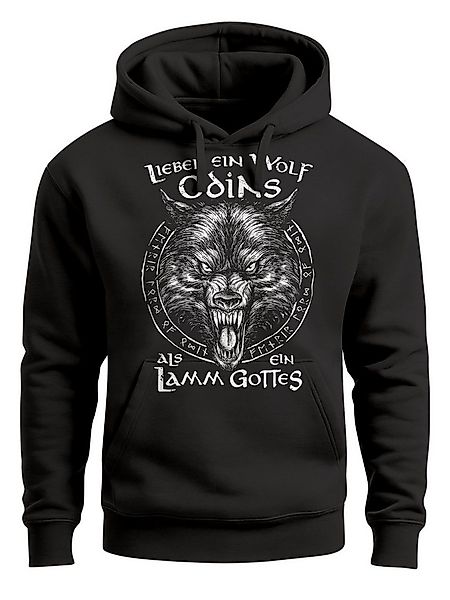 Neverless Hoodie Hoodie Herren Spruch Lieber ein Wolf Odins als ein Lamm Go günstig online kaufen