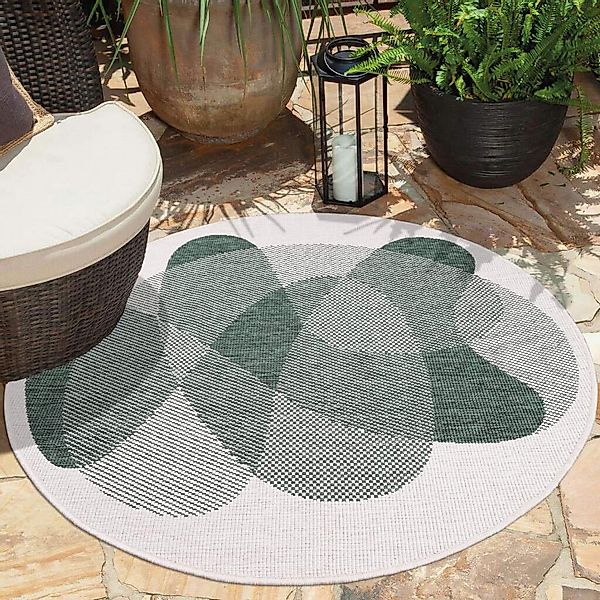 Carpet City Outdoorteppich "DUO RUG 5835" rund 5 mm Höhe Wendeteppich Wette günstig online kaufen
