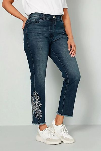 MIAMODA Regular-fit-Jeans 7/8-Jeans Slim Fit Saum-Stickerei 5-Pocket günstig online kaufen