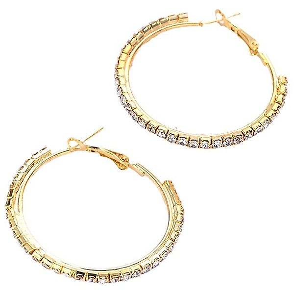 KARMA Paar Creolen Damenohrringe Gold Kristalle günstig online kaufen