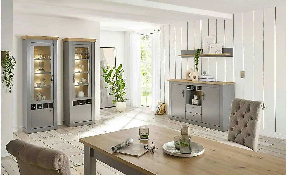 Wohnwand   ¦ grau ¦ Maße (cm): B: 330 H: 44 Kommoden & Sideboards > Wohnwän günstig online kaufen