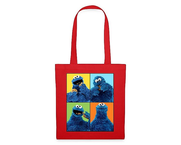 Spreadshirt Henkeltasche Sesamstraße Krümelmonster Posen Stoffbeutel (1-tlg günstig online kaufen