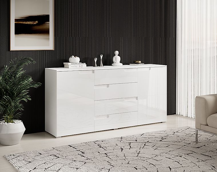 HBZ Sideboard "Spice weiß Hochglanz, Wohnzimmerschrank BxHxT 165x80x40 cm", günstig online kaufen